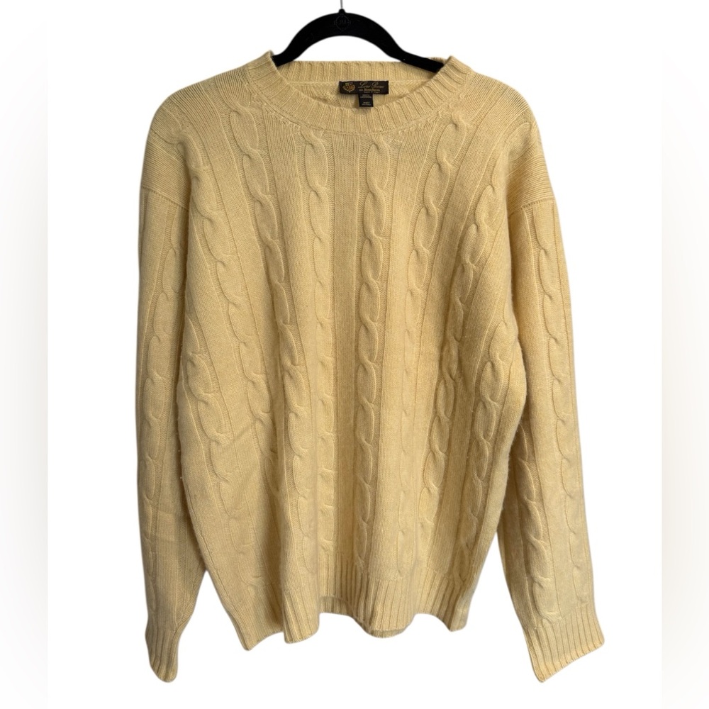 Loro Piana Yellow 100% Cashmere Cable Knit Men’s Sweater M 50